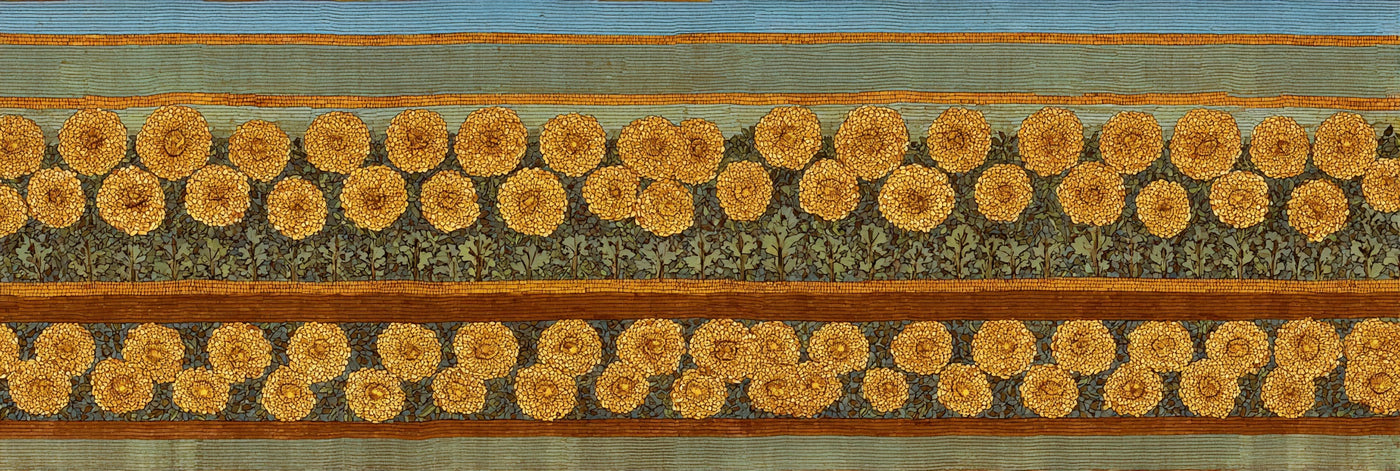 Floral Border Vintage Canvas Print