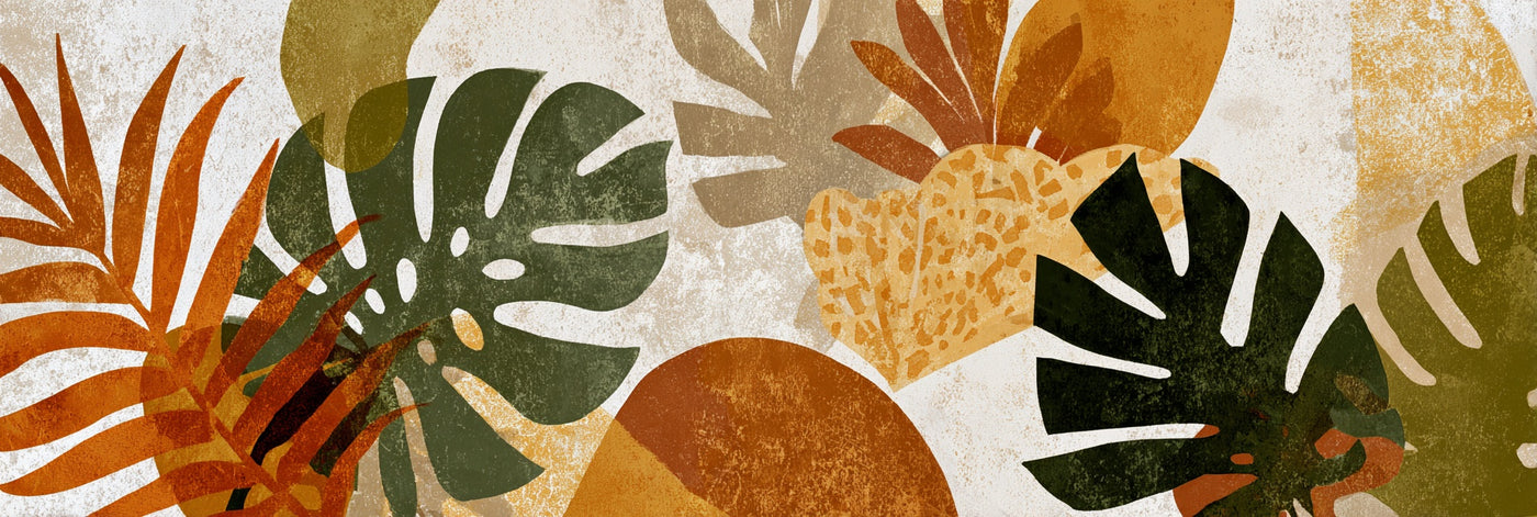 Tropical Leaves Abstract Shapes Canvas Print