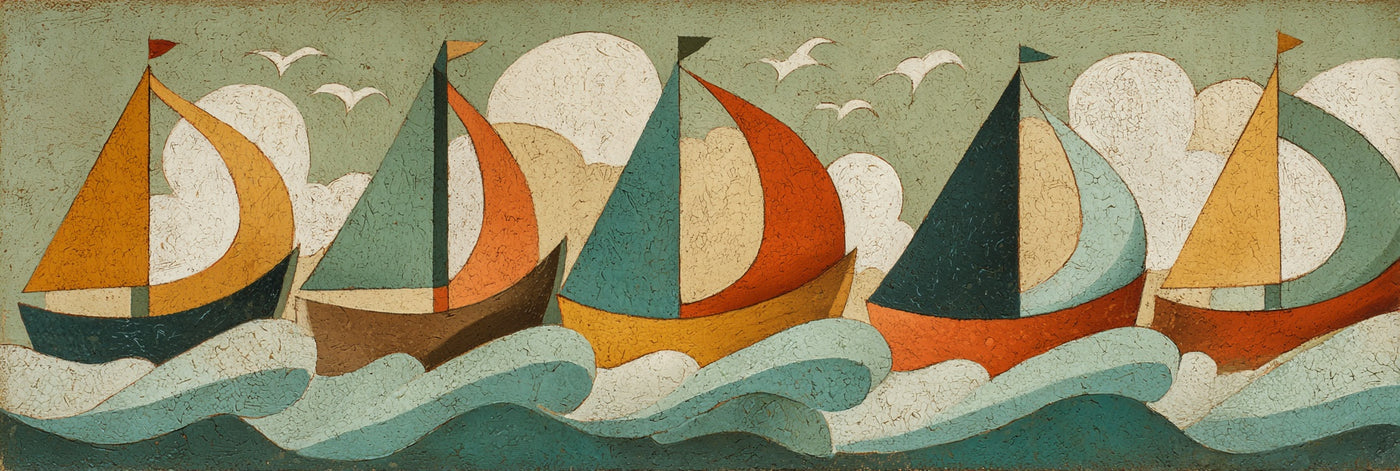 Vintage-Boote, Ozeanreise, Leinwanddruck