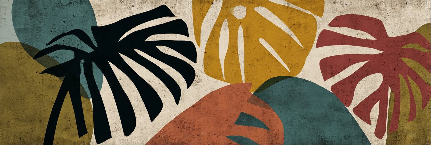 Abstract Tropical Leaves Canvas Print