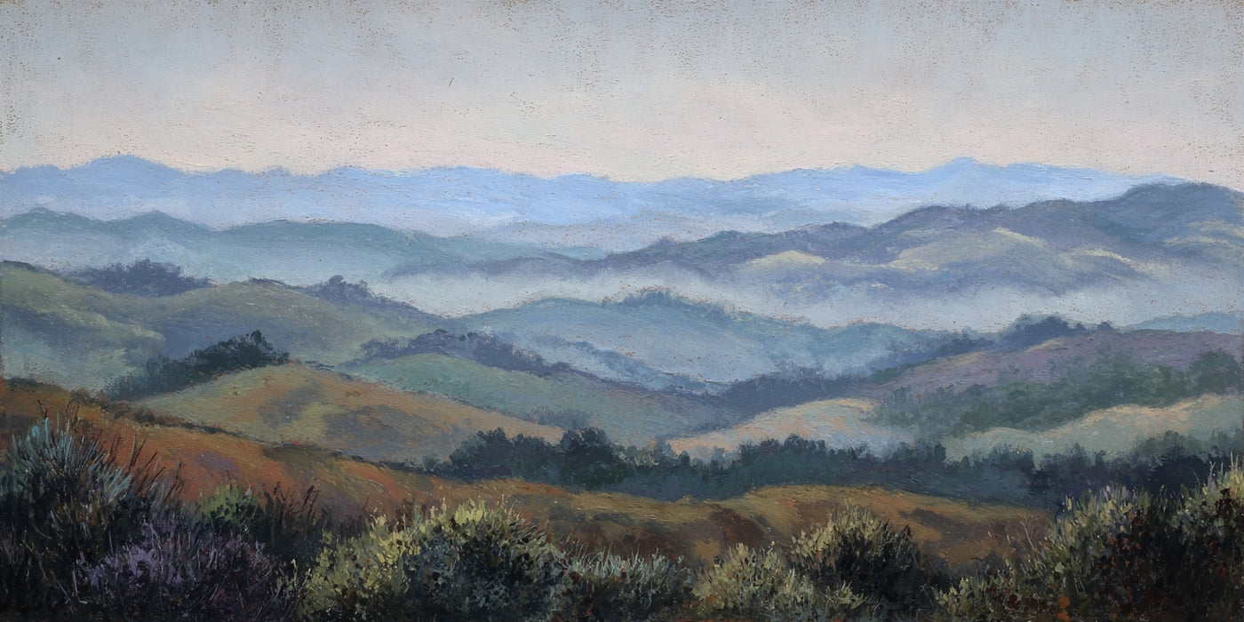 Leinwanddruck „Nebelige Berglandschaft“