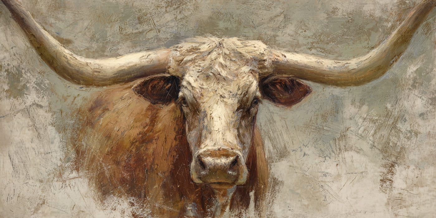 Majestätisches Longhorn-Porträt als Leinwanddruck