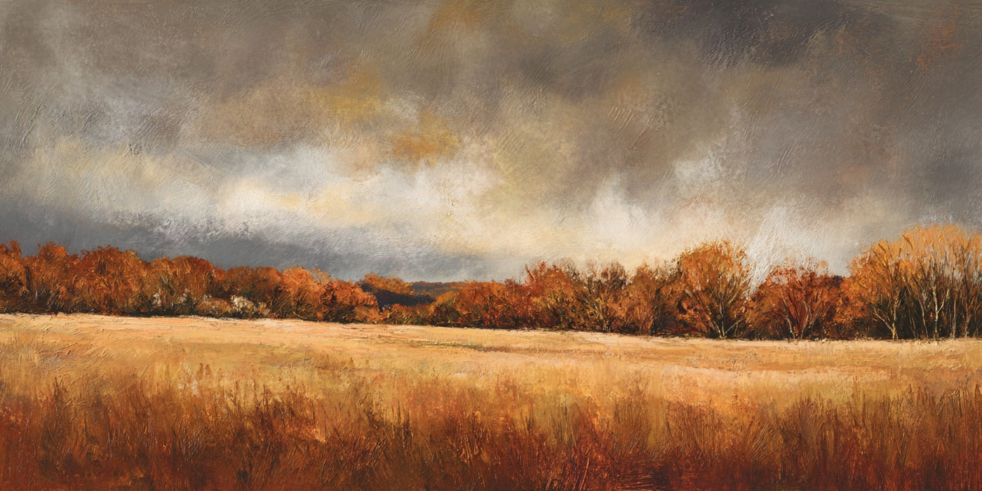 Golden Field Autumn Trees Canvas Print