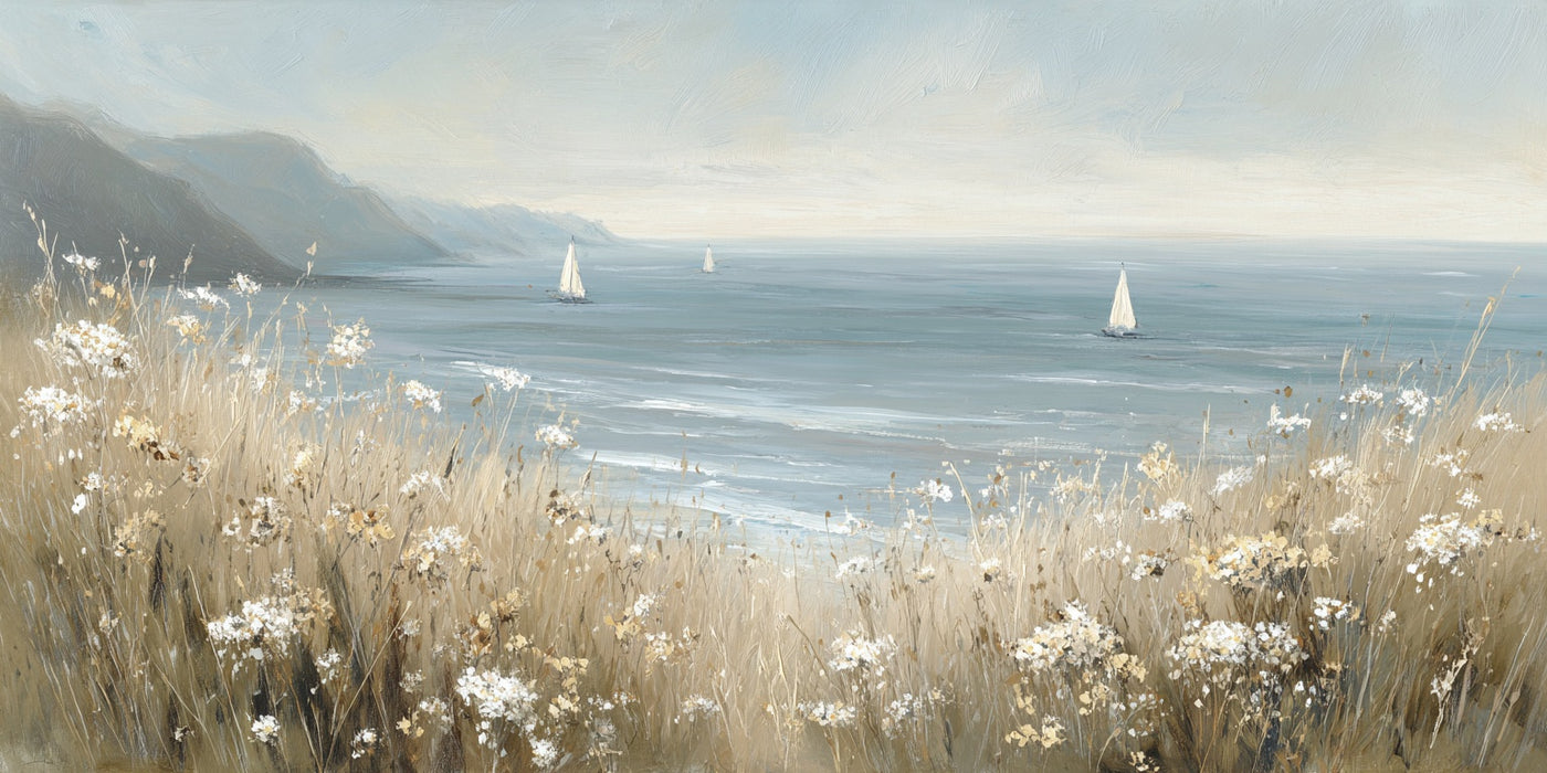 Serene Coastal Meadow Canvas Print