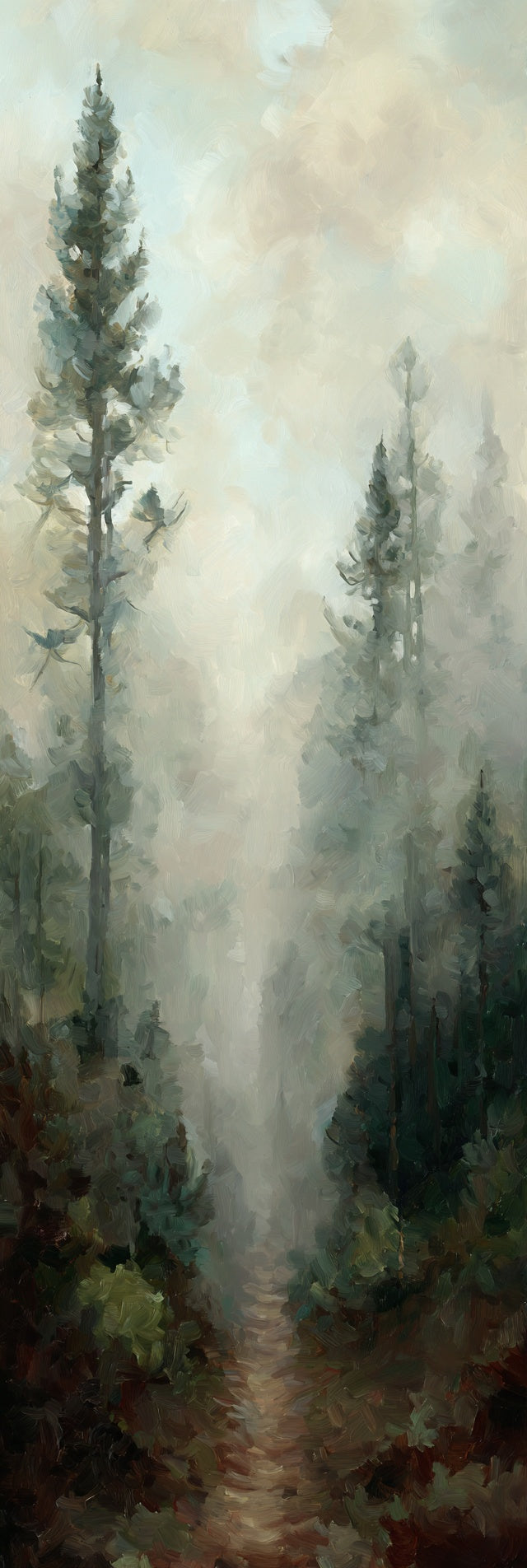 Toile imprimée Le sentier brumeux de la forêt III