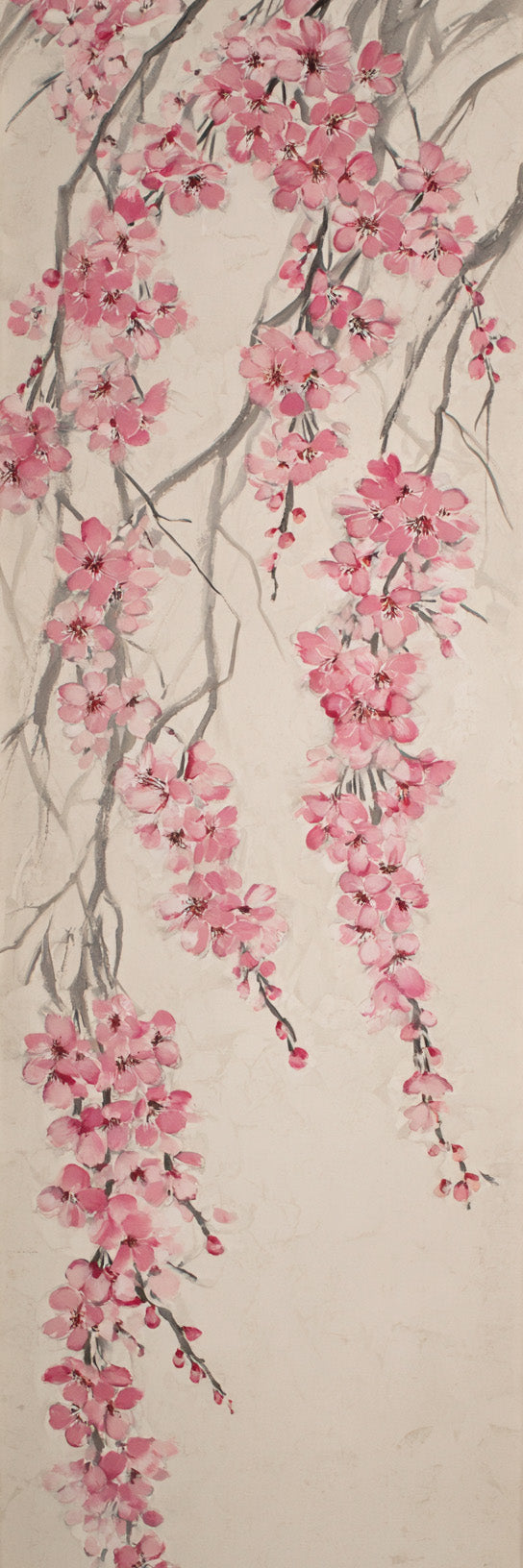 Impression sur toile à motif délicat de fleurs roses