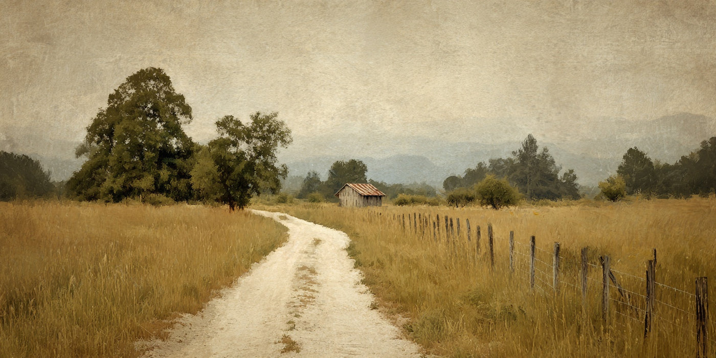 Rustic Countryside Road Canvas Print