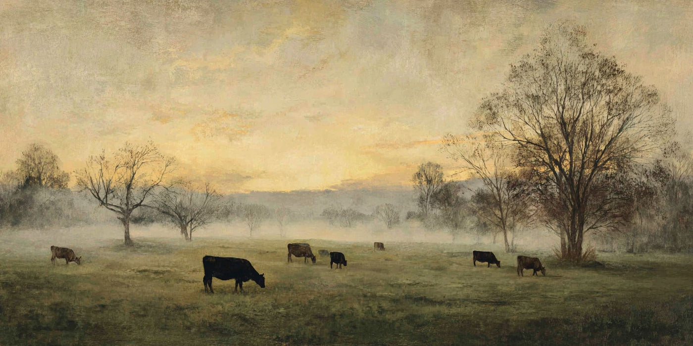 Pastoral Cattle Scene Canvas Print