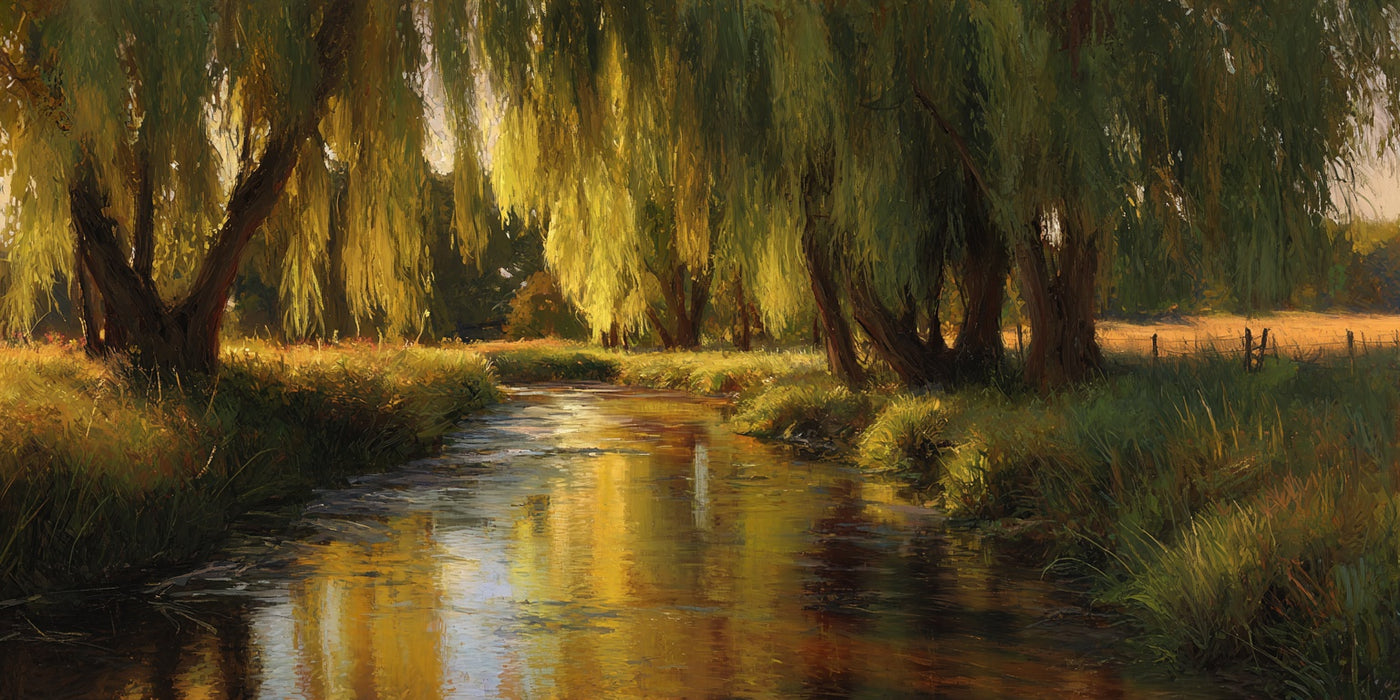 Serene Willow Creek Landscape Canvas Print
