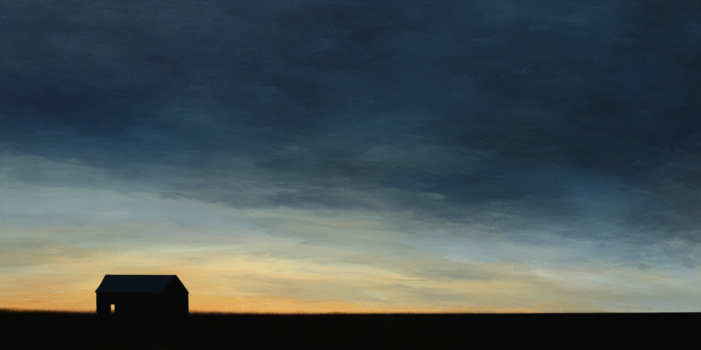 Bauernhaus-Silhouette Leinwanddruck