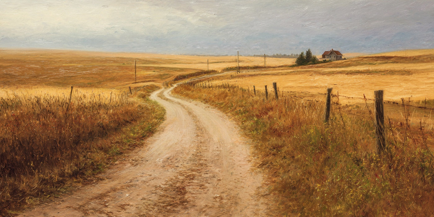 Countryside Road Farmhouse Canvas Print