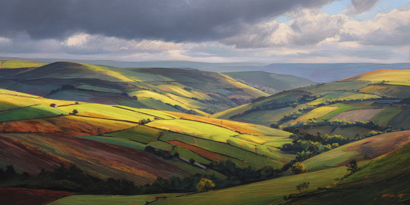 Vibrant Rolling Hills Landscape Canvas Print