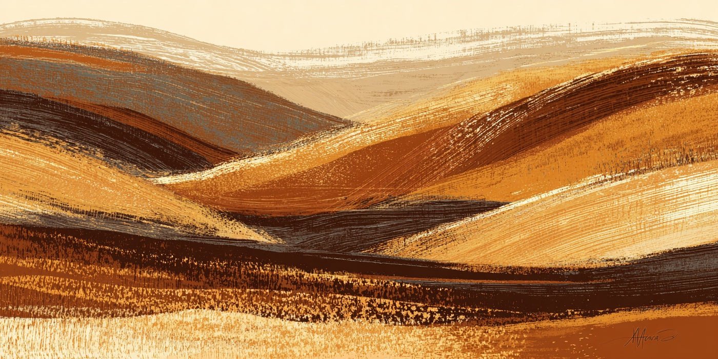 Abstrakter Landschafts-Hügel-Leinwanddruck