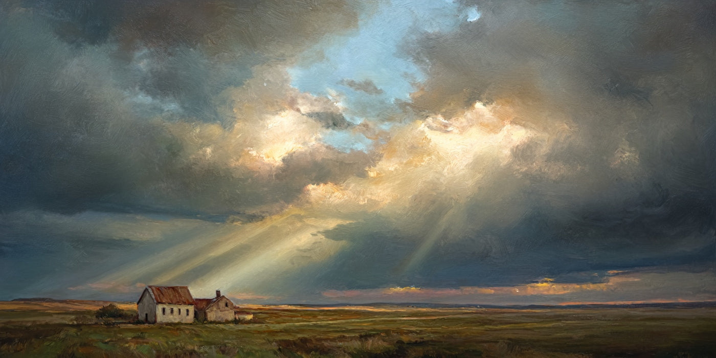 Dramatic Storm Farmhouse Canvas Print