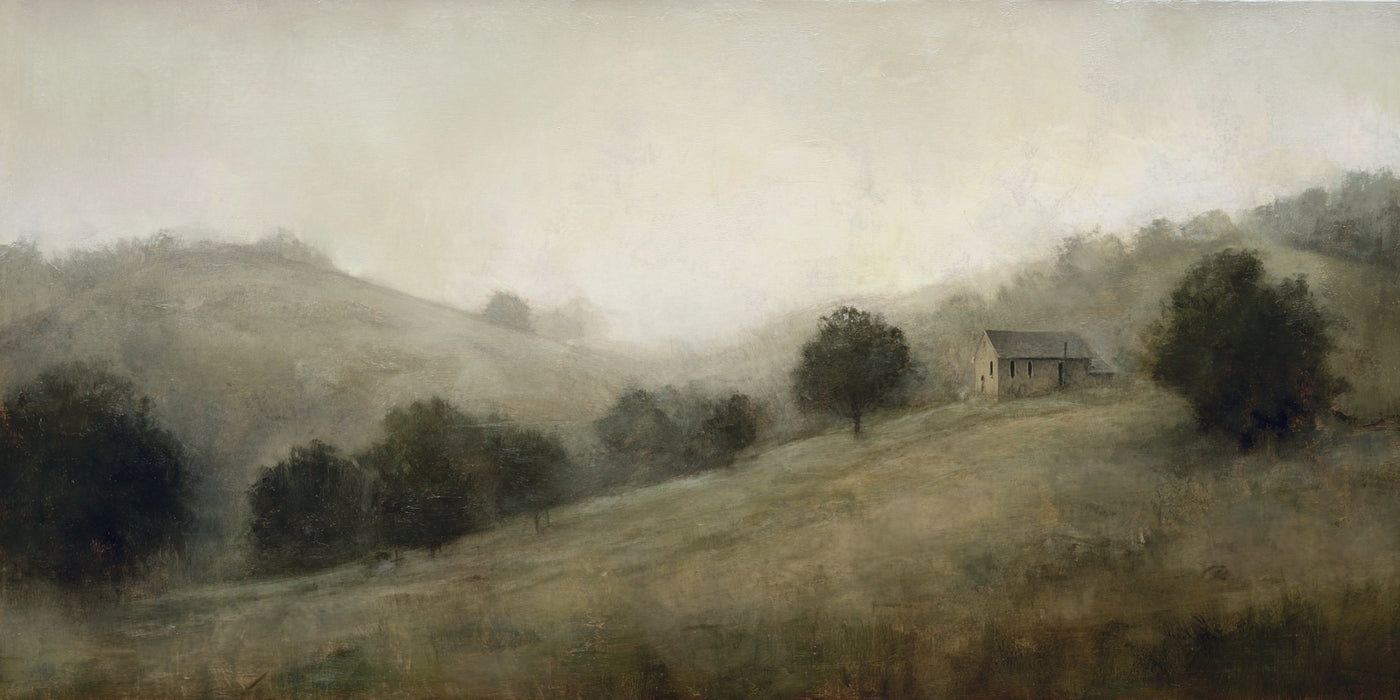 Landschaftsbild „Nebelige Hügel“ auf Leinwand, 0754