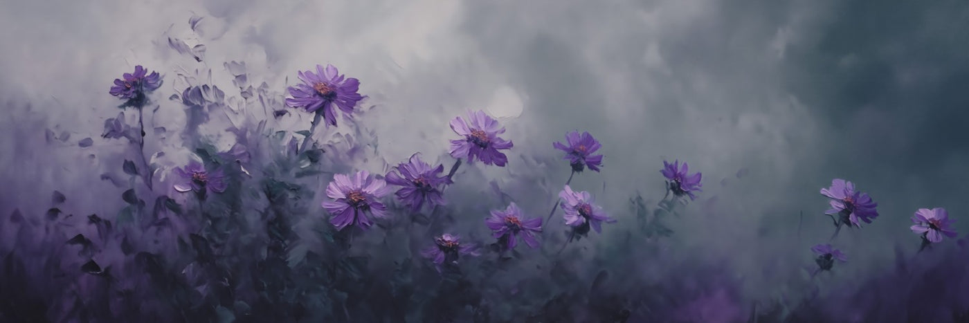 Aster Flower Canvas Wall Art