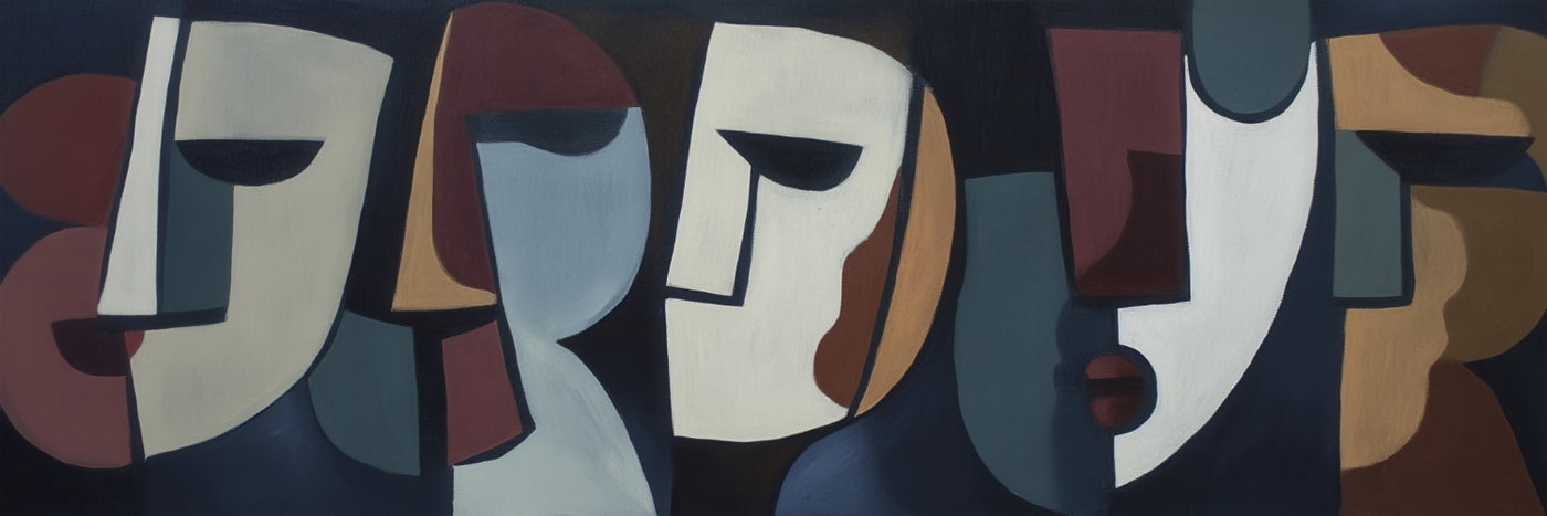 Toile murale abstraite cubiste
