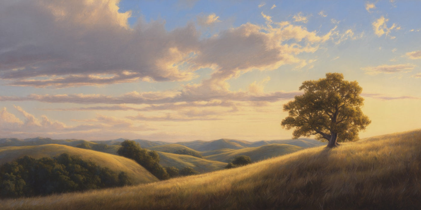Golden Ridge Landscape Canvas Art