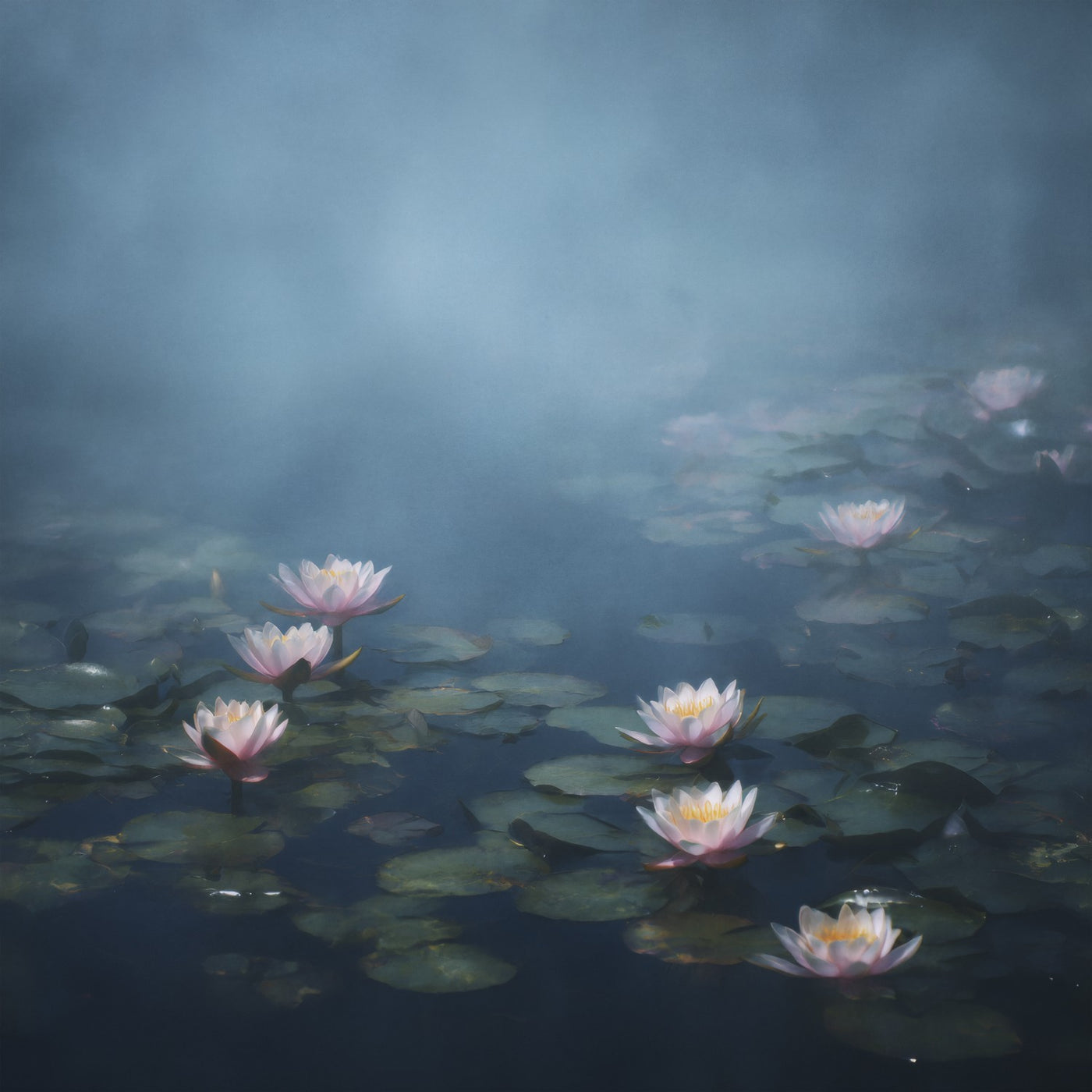 The Ethereal Water Lilies Pond Art Print