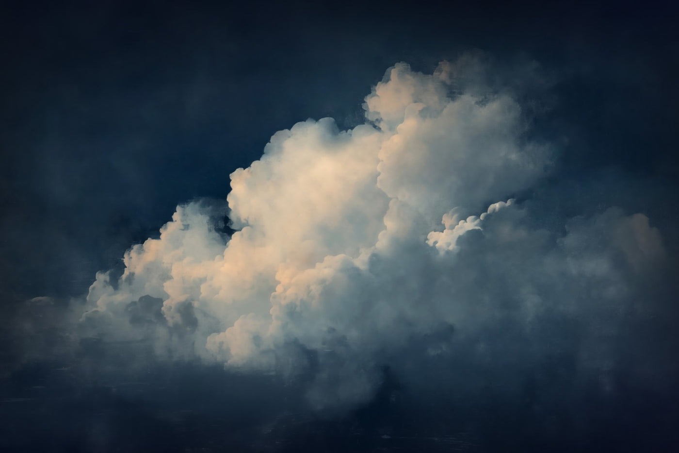 Vintage Navy Moody Cloud Art