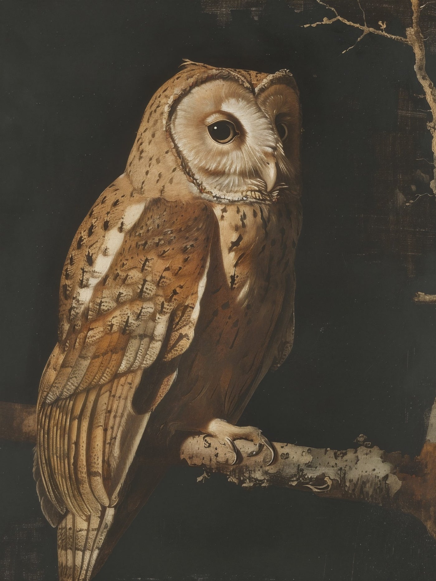 Vintage Owl Canvas Art Print
