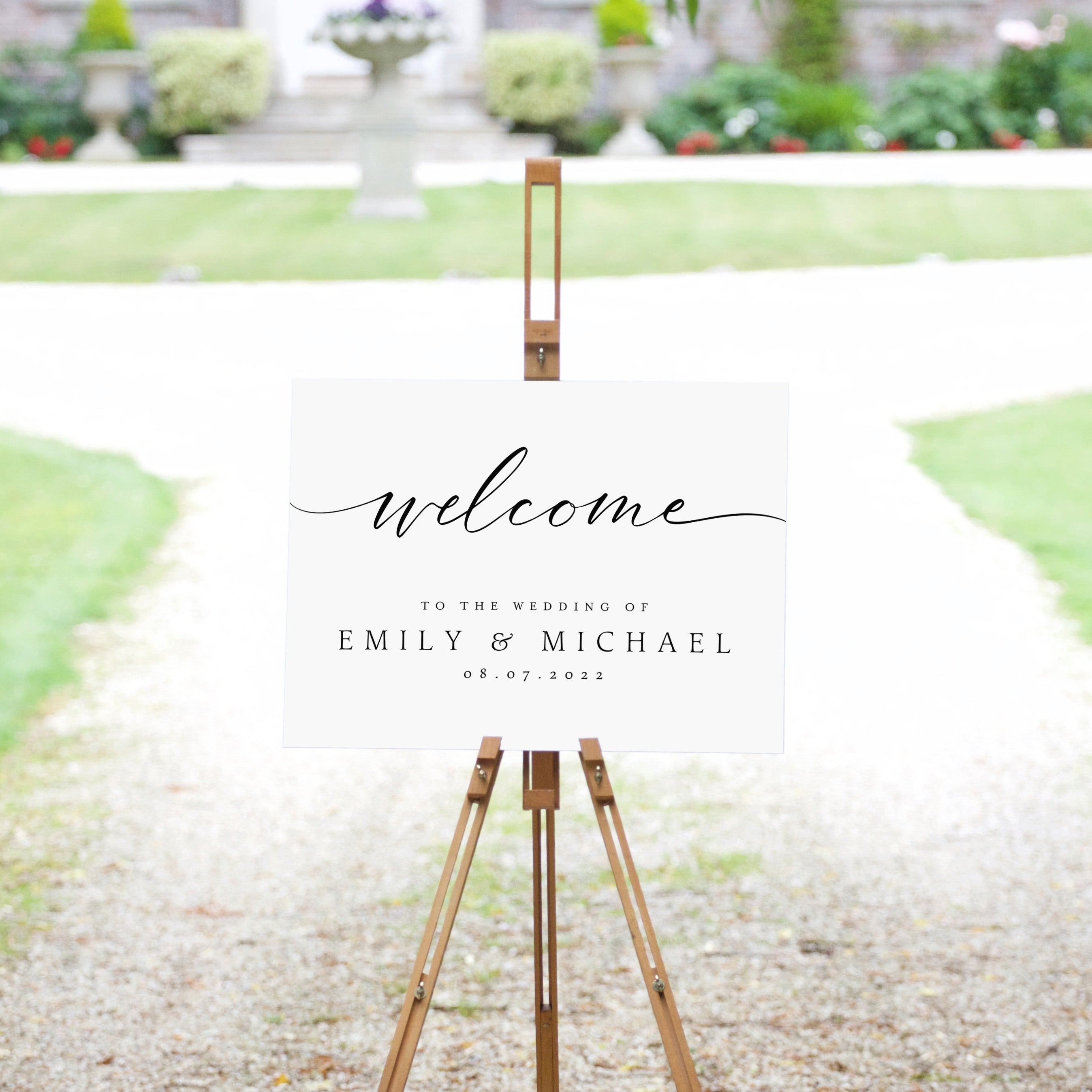 Personalized Wedding Welcome Sign - Custom Names & Date D7