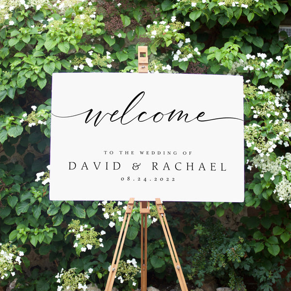 Personalized Wedding Welcome Sign - Custom Names & Date D7