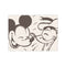 A close-up illustration of Mickey Mouse and Donald Duck laughing together, depicted in a sepia-toned, sketchy style against a light cream background, exuding warmth and playful nostalgia.