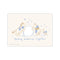 Winnie the Pooh, Eeyore, and Piglet playfully rolling a snowball together on a soft, creamy background with delicate blue snowflakes and the words 'Making memories together.'