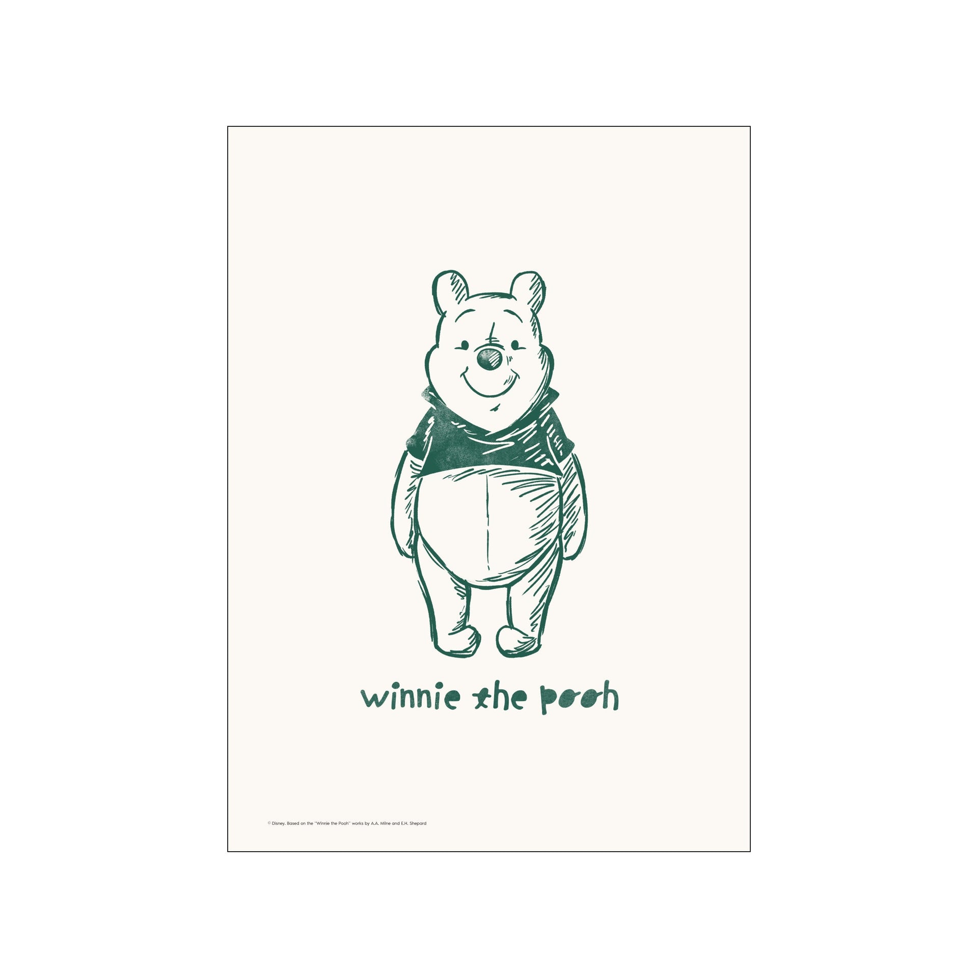 Composition Minimaliste Winnie L'Ourson - E.H. Shepard - Accroche-plat - Occasion