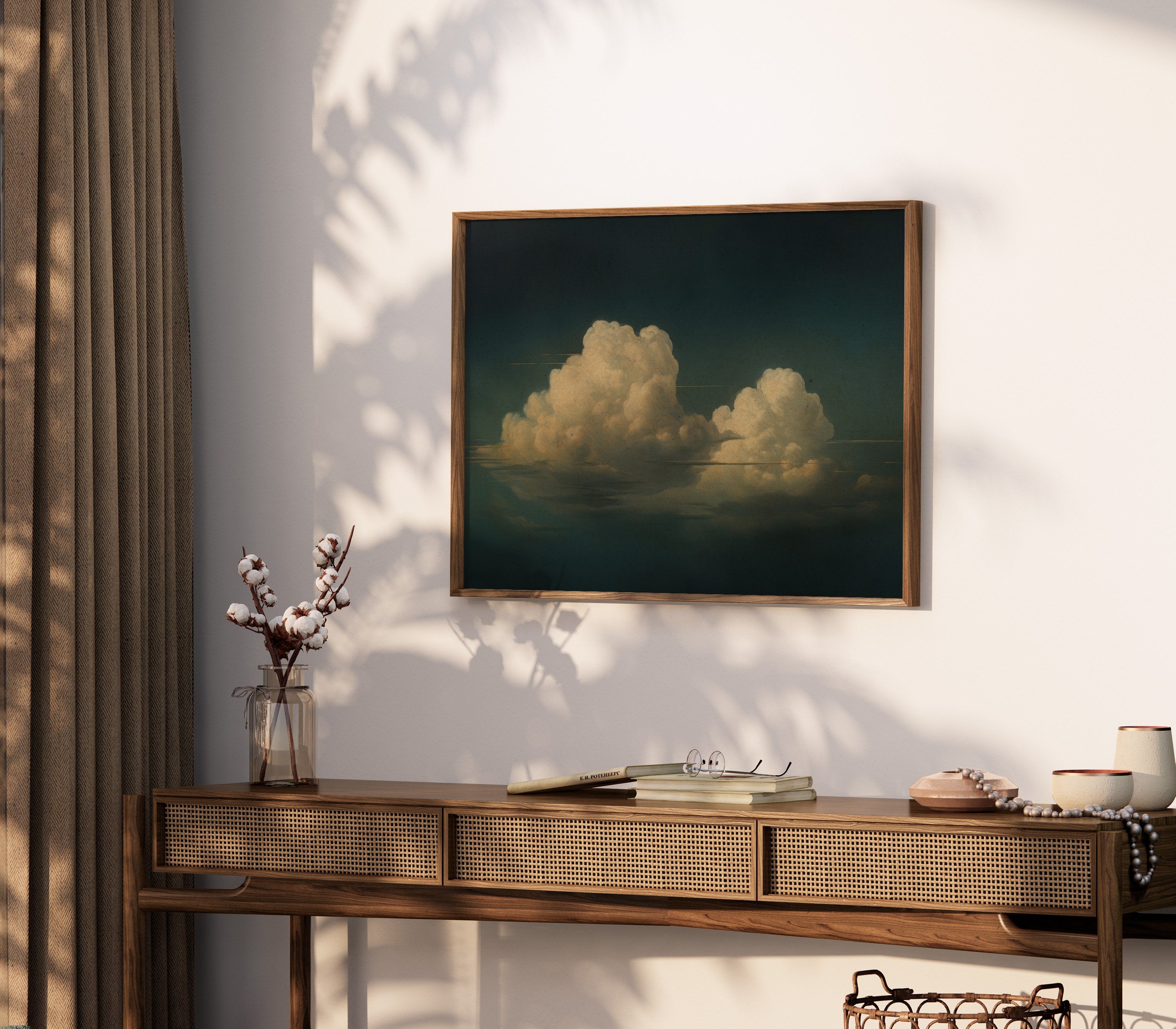 Vintage Floating Moody Cloud Painting Canvas Art for Living room - View 4