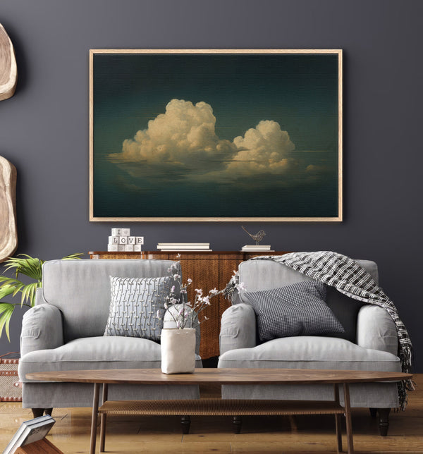 Vintage Floating Moody Cloud Painting Canvas Art for Living room - View 6