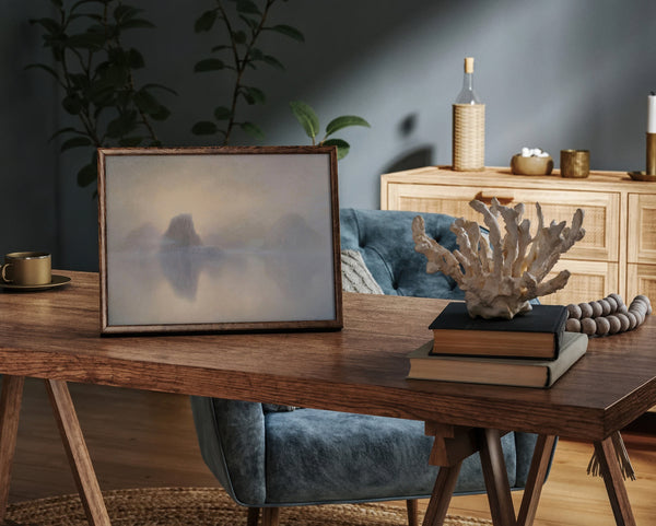 Morning Mist Mountain Landscape Canvas Art - View 4