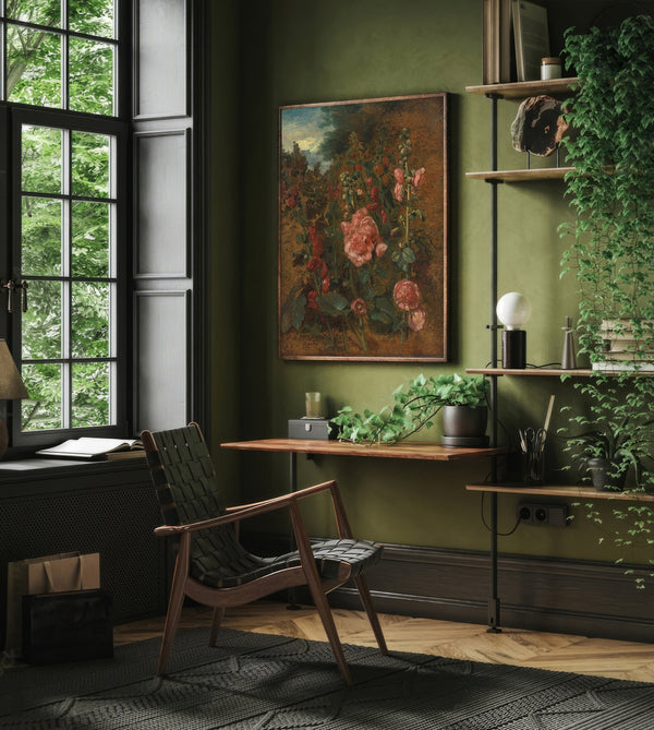 Vintage Botanical Flower Painting Canvas Art for Living room