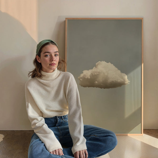 Minimalist Cloud Art Print Canvas Art for Office - View 4