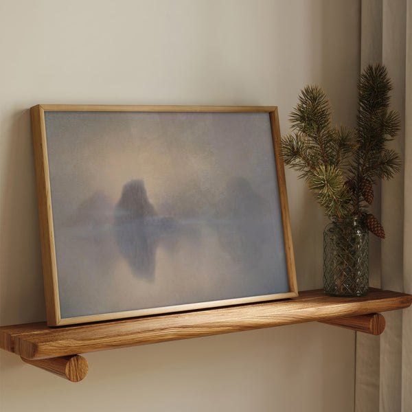 Morning Mist Mountain Landscape Canvas Art - View 5