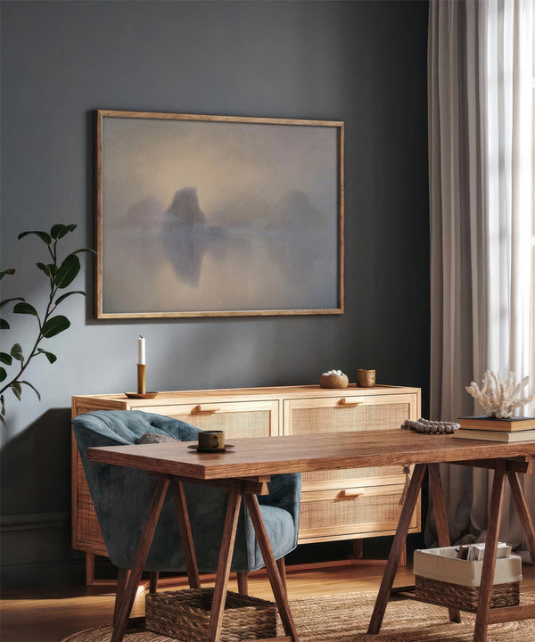 Morning Mist Mountain Landscape Canvas Art