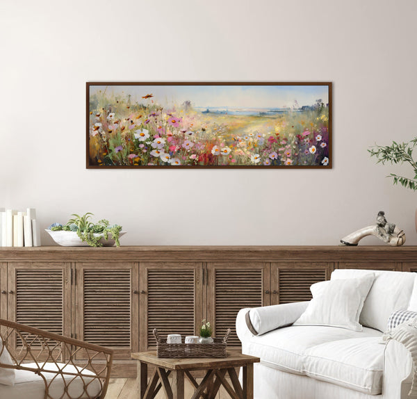 Floral Meadow Wide Art Painting Canvas Art - View 8