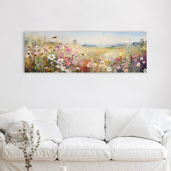 Floral Meadow Wide Art Painting Canvas Art - View 7