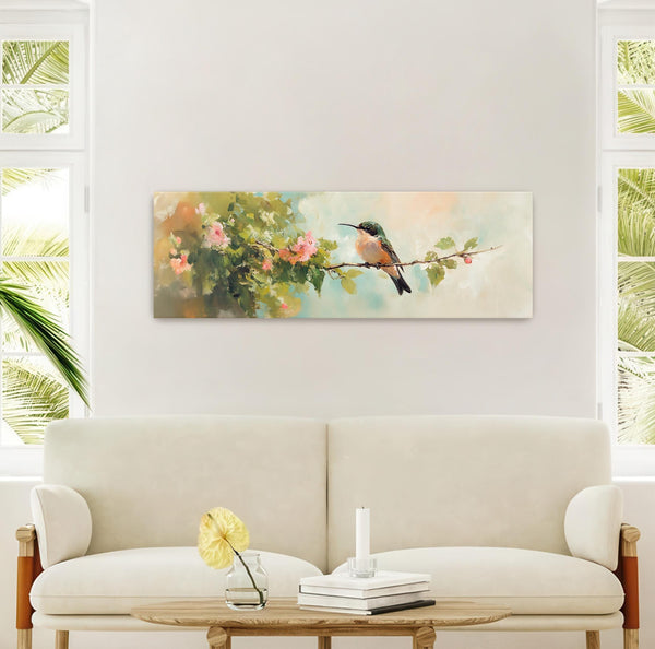 Hummingbird Wall Art Framed - Moody Canvas Art - View 4