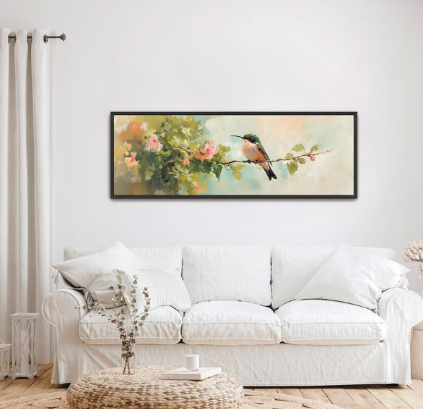 Hummingbird Wall Art Framed - Moody Canvas Art - View 7