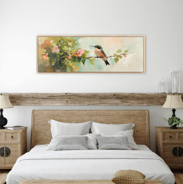 Hummingbird Wall Art Framed - Moody Canvas Art - View 5