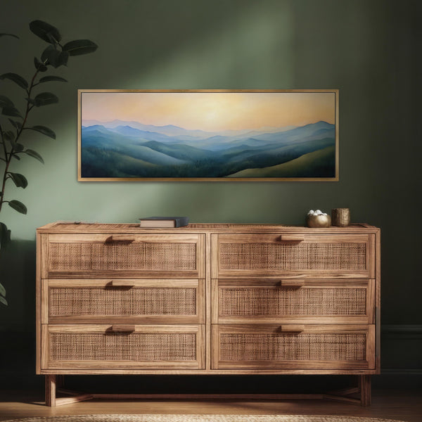 Landscape Mountain Wide Art Print - Moody Canvas Art for Living room - View 7