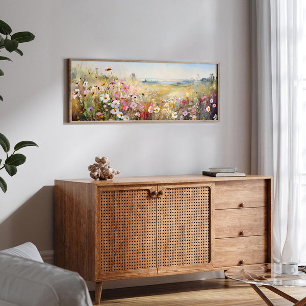 Floral Meadow Wide Art Painting Canvas Art - View 3