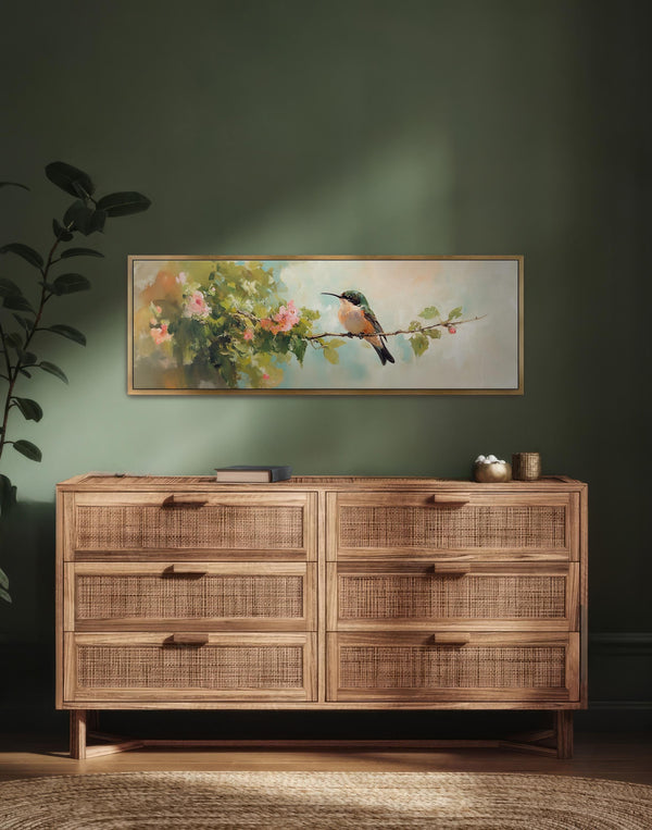 Hummingbird Wall Art Framed - Moody Canvas Art - View 8