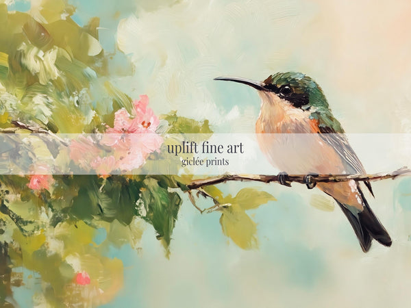 Hummingbird Wall Art Framed - Moody Canvas Art - View 2