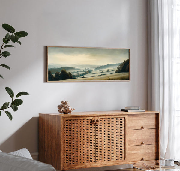 Vintage Misty Landscape Moody Wall Art Canvas Art