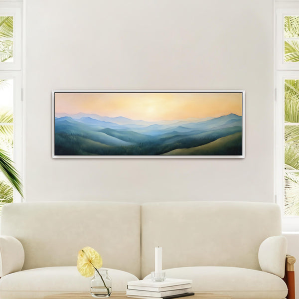 Landscape Mountain Wide Art Print - Moody Canvas Art for Living room - View 3