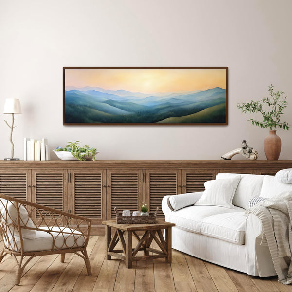 Landscape Mountain Wide Art Print - Moody Canvas Art for Living room - View 5