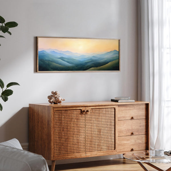 Landscape Mountain Wide Art Print - Moody Canvas Art for Living room